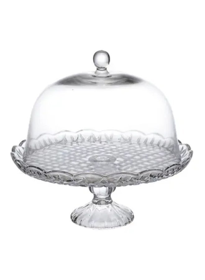 TALIONA Glass Cake Stand with Dome Lid 31cm – Elegant Transparent Cake Display Stand with Cover, Pedestal Dessert Server for Cakes, Cupcakes, Pastries, Ramadan & Party Decoration - Image 5