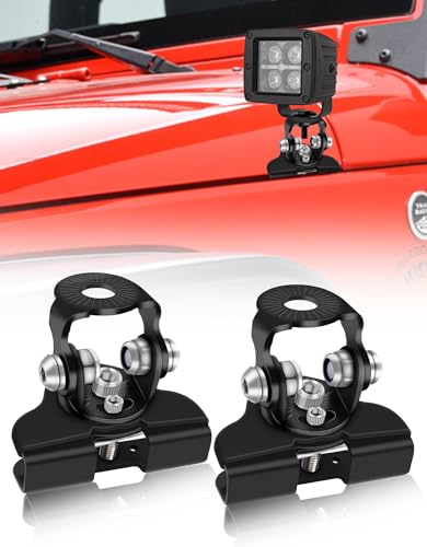 NORTHYUN Led Hood Mounts Universal Led Light Bar Mounting Brackets 304 Stainless Steel Hood Clamp Lights Mounts Black