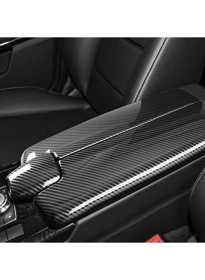 غطاء صندوق مسند الذراع المركزي بنسيج ألياف الكربون لترقية داخلية لفئة E 2010-2015 W212 - Image 1