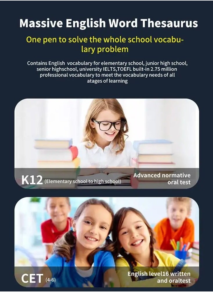 EVEREEN - Offline Translation Pen For Teacher Student Dictionary English Intelligent Scanning Point Reading 123 Languages Translator Pen - Image 1