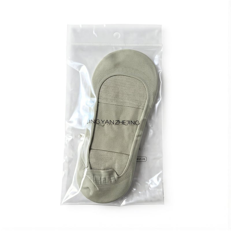 Universal Fit No Show Socks For All Womens Shoes Non Slip Beige Hidden Foot Socks - Image 1