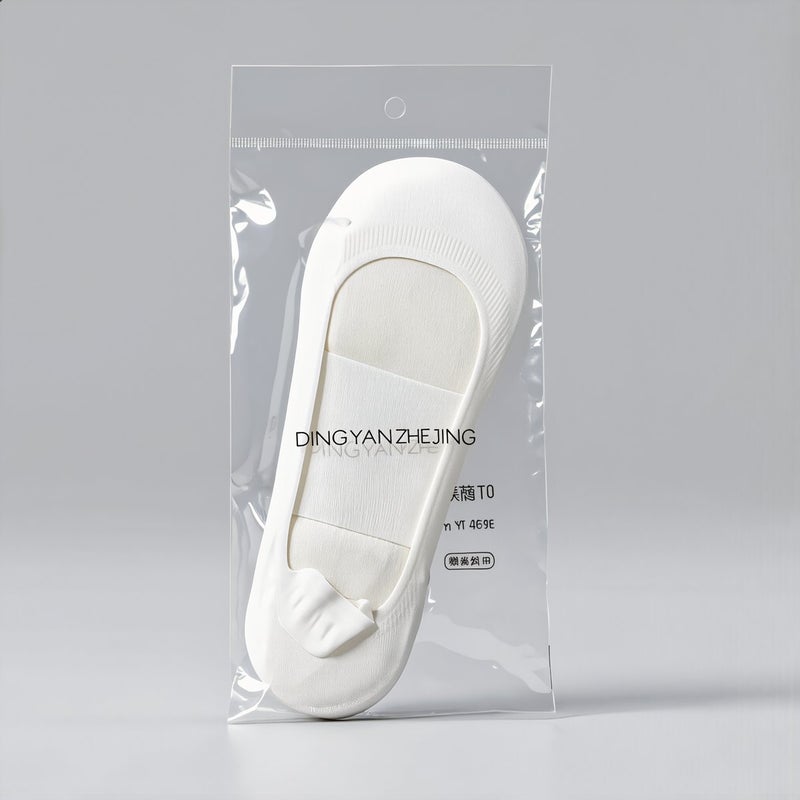 Universal Fit No Show Socks For All Womens Shoes Non Slip Beige Hidden Foot Socks - Image 3
