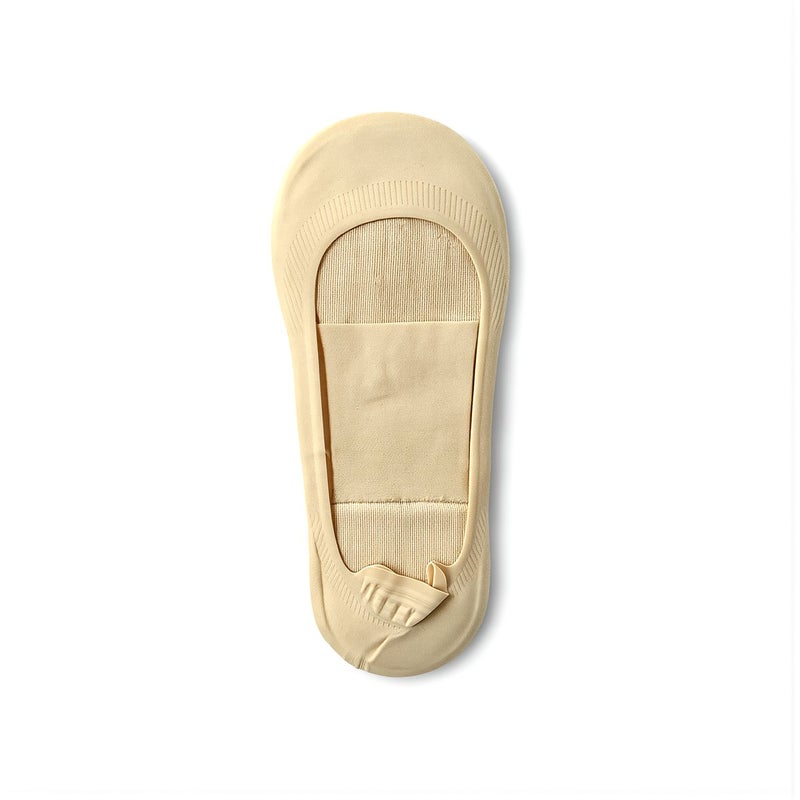Universal Fit No Show Socks For All Womens Shoes Non Slip Beige Hidden Foot Socks - Image 5