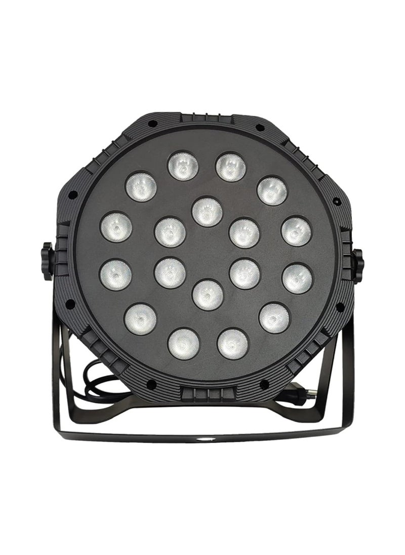 Yuwell - RGB Stage Lighting 18 LED Dj Par Lights Uplighting For Events Diverse Lighting Modes Supported DMX512 Sound Activated Master-Slave Auto-Run Mode RGB Disco Par Light For Wedding, Party And Concert - Image 1