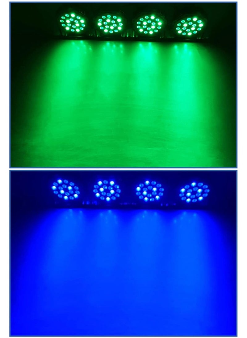 Yuwell - RGB Stage Lighting 18 LED Dj Par Lights Uplighting For Events Diverse Lighting Modes Supported DMX512 Sound Activated Master-Slave Auto-Run Mode RGB Disco Par Light For Wedding, Party And Concert - Image 1