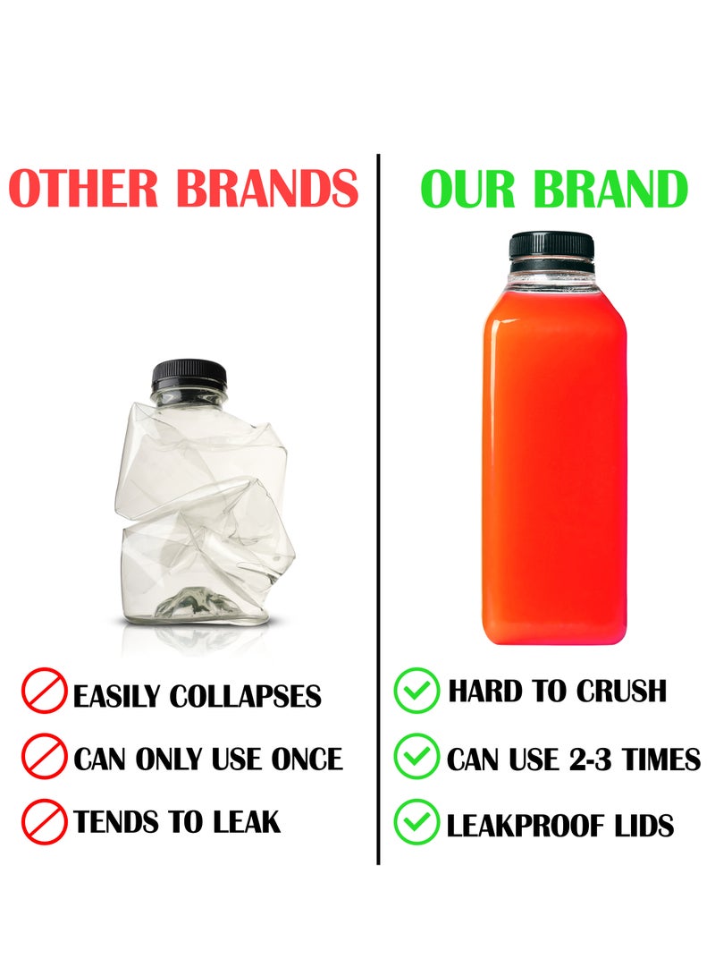 HYFY [10 PCS] 1 litre Plastic Juice Bottles 33.8oz Clear Plastic Bottles With Caps Milk Bottle Water Bottles For Kids Empty Bottle Zamzam Water Gym Water Bottle Reusable Plastic Juice Bottle - Image 4