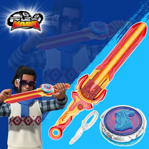 INFINITY NADO Spinning Top for Boys Metal Battle Tops Sword Launcher Battling Tops for Boys Girls 5 6 7 8 9 10 11 12 Years Standard Pack Gold Warrior Phoenix - Image 5