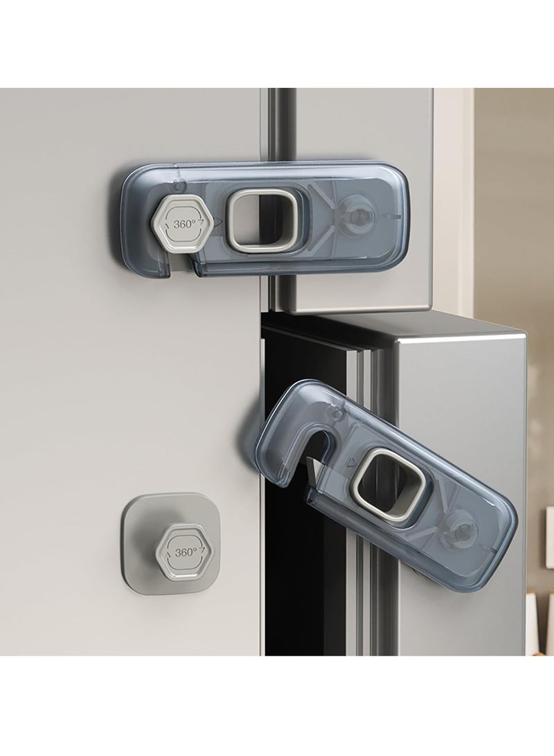 GUDOO 5 Pack Child Proof Refrigerator Lock Fridge Locks for Kids with Sticky Adhesive Pads Child Safety Locks for Doors RV Refrigerator Oven Lock Child Safety Baby Cabinet Locks - Image 1