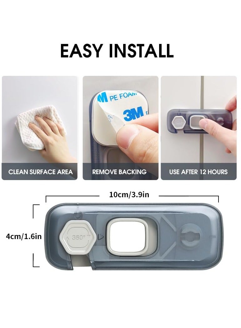 GUDOO 5 Pack Child Proof Refrigerator Lock Fridge Locks for Kids with Sticky Adhesive Pads Child Safety Locks for Doors RV Refrigerator Oven Lock Child Safety Baby Cabinet Locks - Image 2