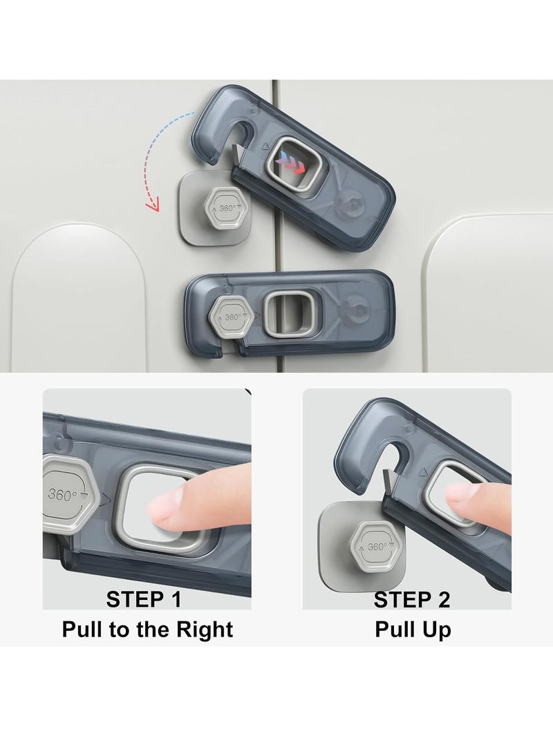 GUDOO 5 Pack Child Proof Refrigerator Lock Fridge Locks for Kids with Sticky Adhesive Pads Child Safety Locks for Doors RV Refrigerator Oven Lock Child Safety Baby Cabinet Locks - Image 3