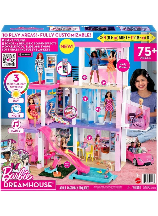 Barbie - Barbie Dreamhouse (3.75-ft) Dollhouse with Pool, Slide, Elevator, Lights & Sounds - Image 1