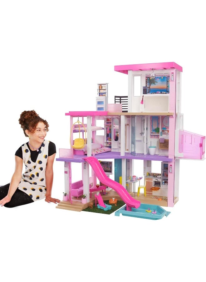 Barbie - Barbie Dreamhouse (3.75-ft) Dollhouse with Pool, Slide, Elevator, Lights & Sounds - Image 1