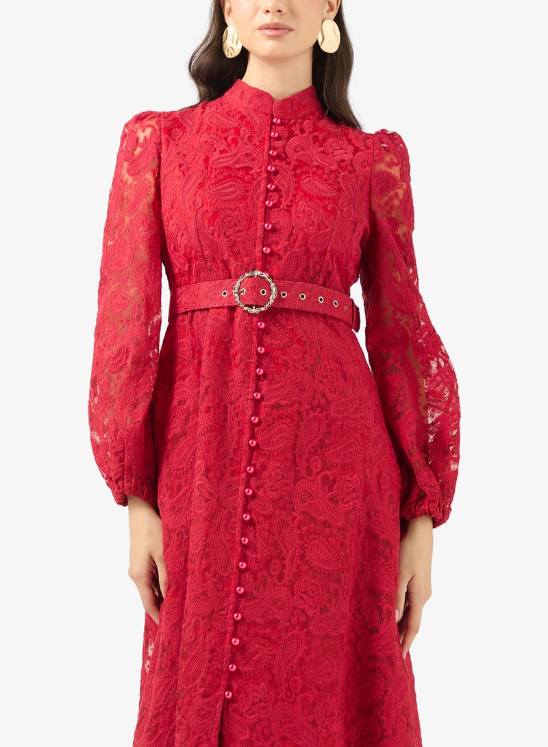 Khizana Lace A-line Dress - Image 3