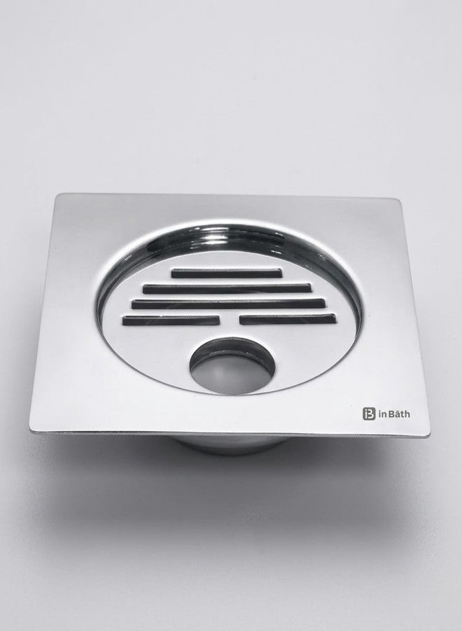 InBāth Floor Drainer/Grating Flat Cut Square| Stainless Steel 304 Grade with Hole| 6 x 6 inches (OPLS-066 H) - Image 2