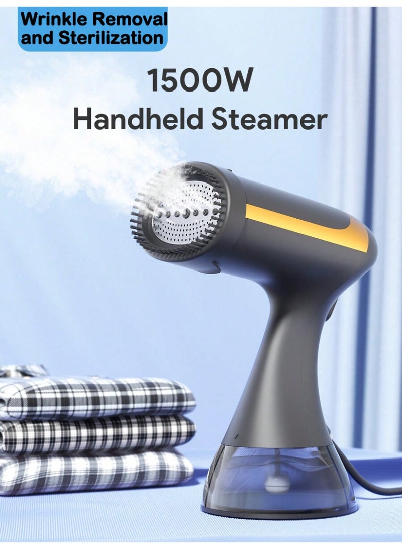 Portable Garment Steamer for Clothes, 1500W Handheld Steamer, 20s Fast Heat-Up, 300ml Large Capacity Water Tank, Travel-Friendly Wrinkle Remover, Fabric Steamer for Home and Travel - Image 1