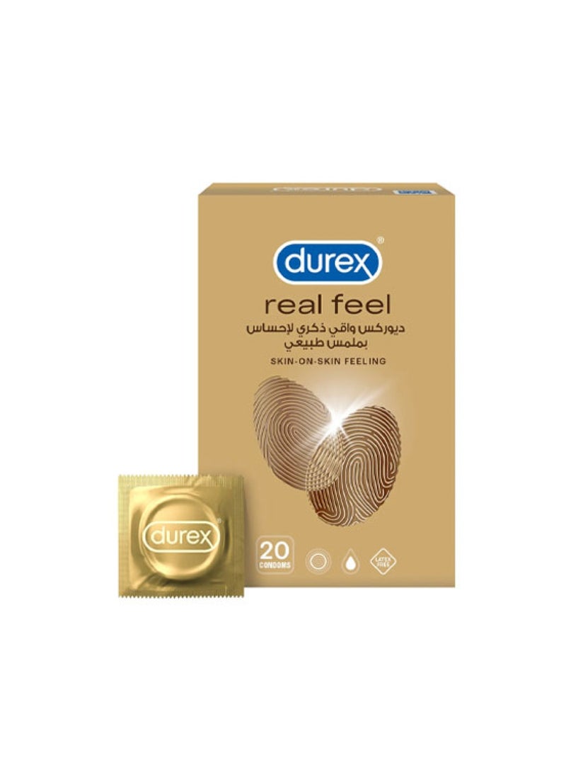 عبوة من 20 واقي ذكري من Real Feel