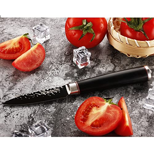 YOUSUNLONG Paring Peeling Knives - 3.5 Inch Japanese AUS8 HRC Steel Fruit & Vegetable Knife - Leadwood Handle - Image 5