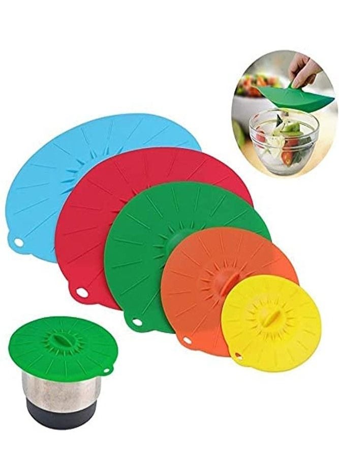 AMERTEER - 5-Piece Multi Use Silicone Suction Lid Set - Image 1