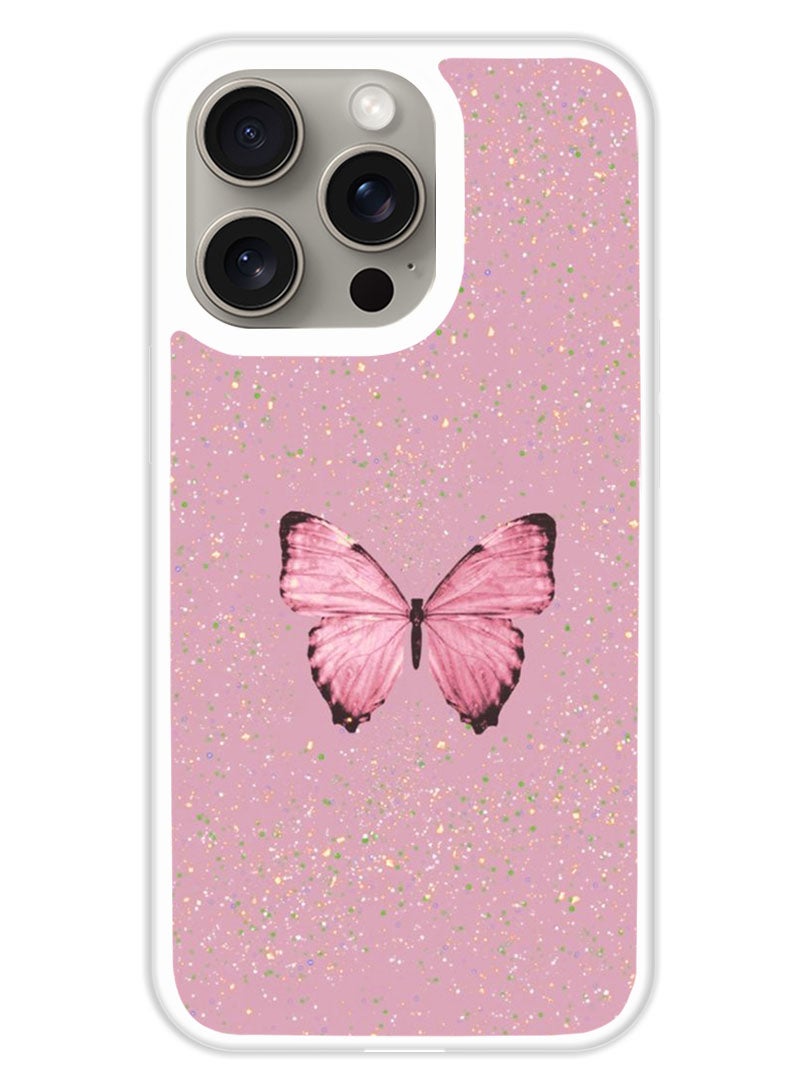 Theodor Protective Case Cover For APPLE IPHONE 15 Pro Max Glitter Butt 1 (White Bumper) - Image 1