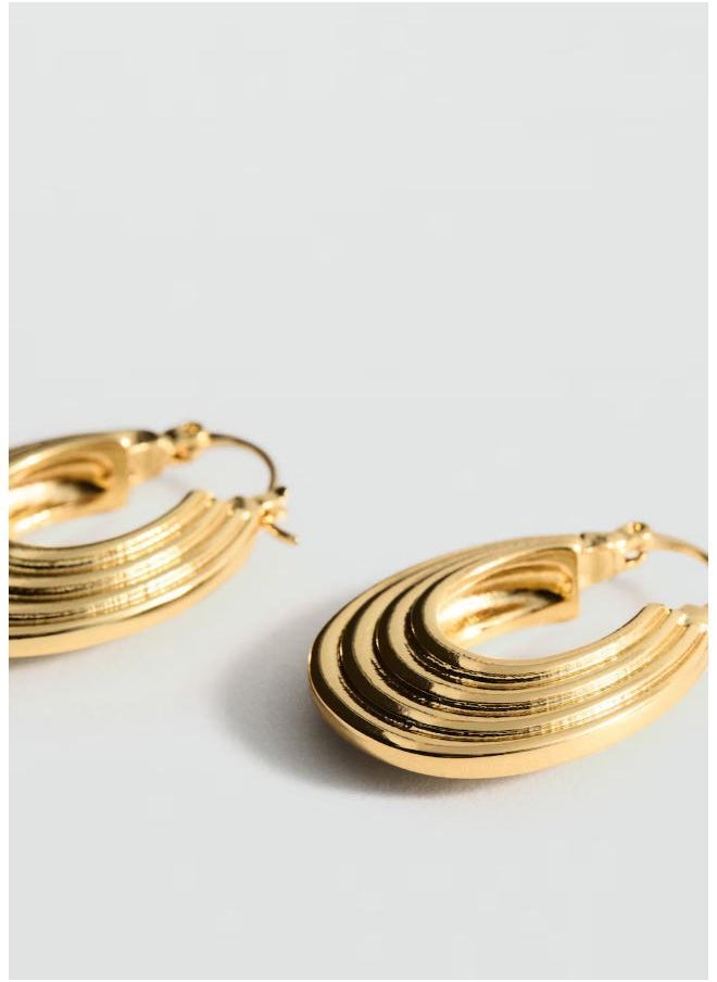 MANGO - Embossed Hoop Earrings - Image 1