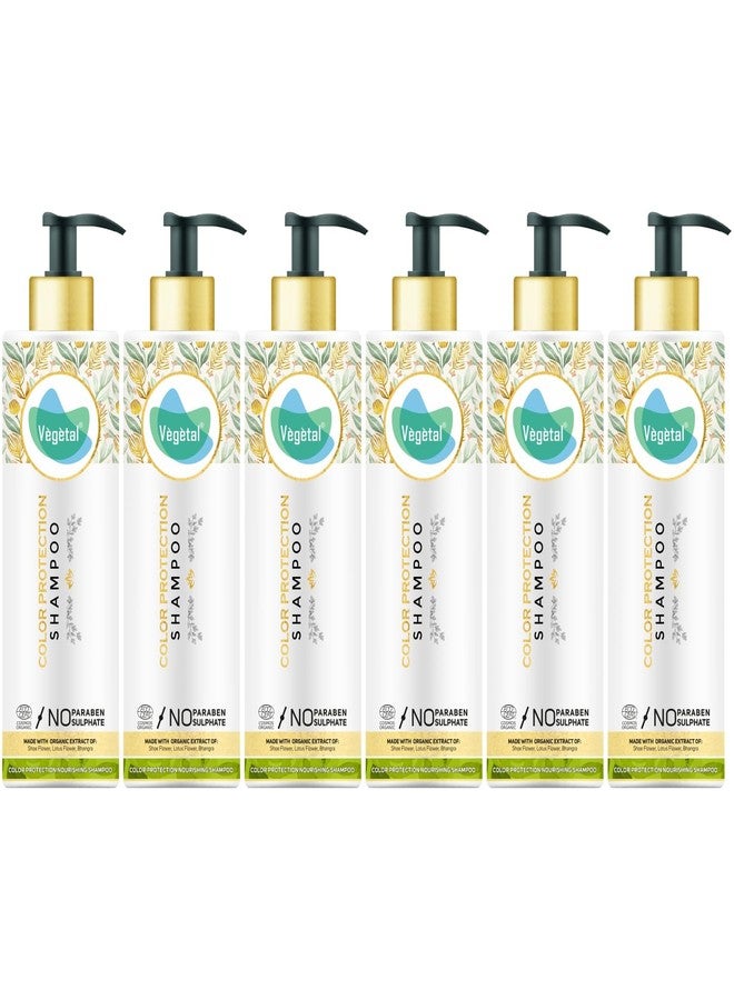 فيجيتال شامبو نباتي لحماية لون الشعر مع فلتر للأشعة فوق البنفسجية، خالٍ من البارابين، يحمي من بهتان اللون (عبوة من 6 قطع) 200 غرام لكل عبوة - Image 1