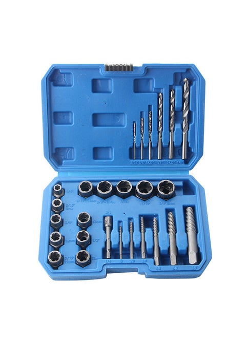 26-Piece Bolt Extractor Set Spiral Screw Extractor Set and Drill Bits Extraction Socket Set for Removing Damaged Rusted Rounded Bolts Nuts and Screws
