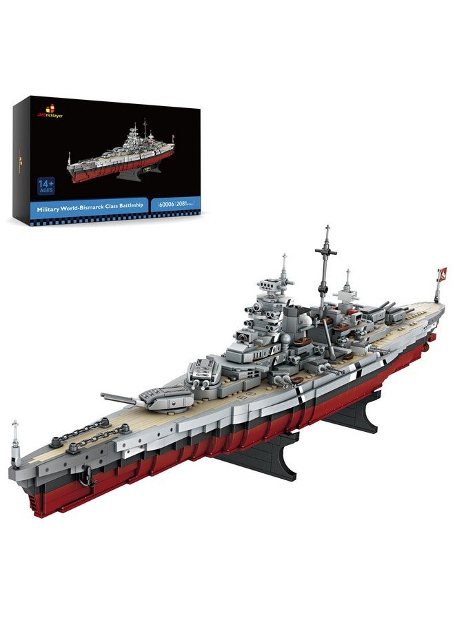 JMBricklayer Battleship Building Block Set 60006, Military Warship Toys Bismarck Class Battle Ship Boat Kit, Collectible Display Sets for Adults, Army Toy Gifts for Boys,Teens and Adults - Image 1