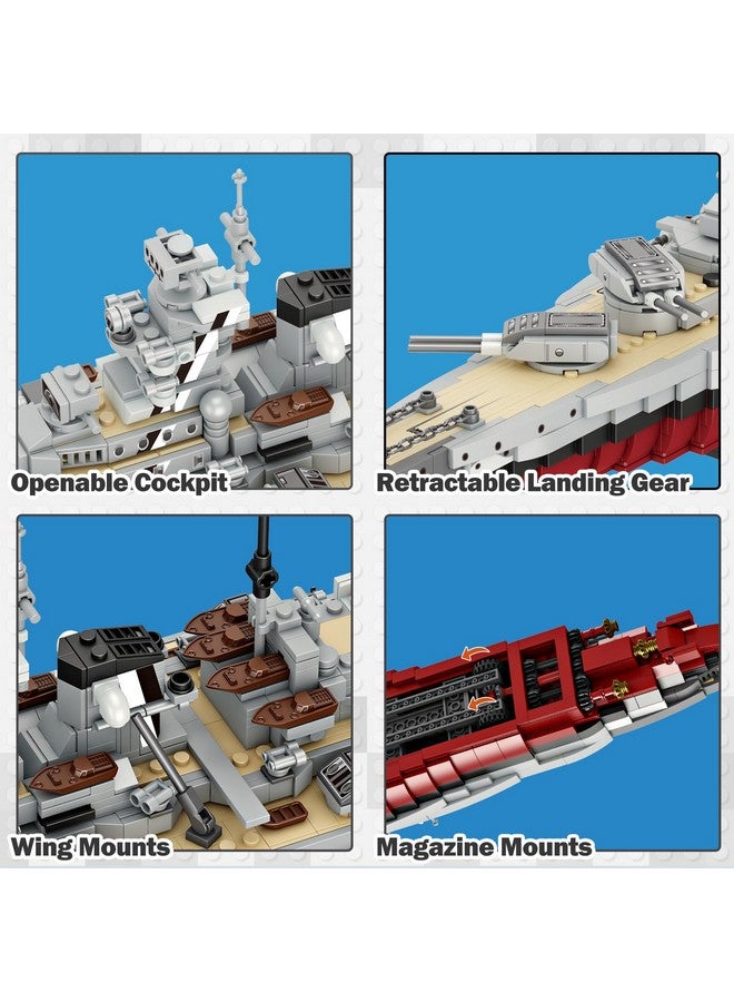 JMBricklayer Battleship Building Block Set 60006, Military Warship Toys Bismarck Class Battle Ship Boat Kit, Collectible Display Sets for Adults, Army Toy Gifts for Boys,Teens and Adults - Image 4