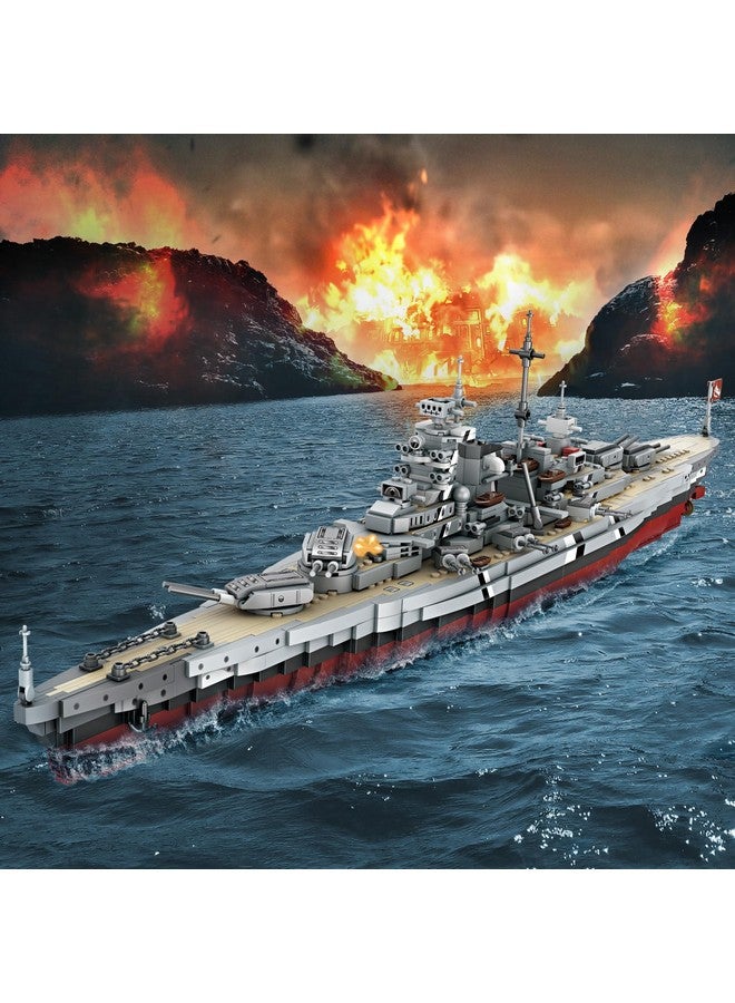 JMBricklayer Battleship Building Block Set 60006, Military Warship Toys Bismarck Class Battle Ship Boat Kit, Collectible Display Sets for Adults, Army Toy Gifts for Boys,Teens and Adults - Image 2