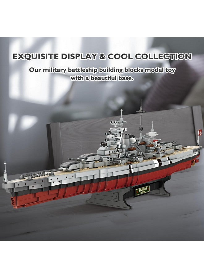 JMBricklayer Battleship Building Block Set 60006, Military Warship Toys Bismarck Class Battle Ship Boat Kit, Collectible Display Sets for Adults, Army Toy Gifts for Boys,Teens and Adults - Image 5