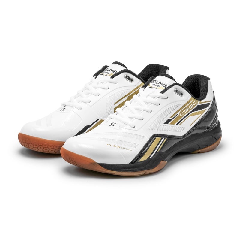 SOLM8 CS50 Lightweight Pickleball Court Shoe with Non Marking Rubber Sole Suitable for Indoor and Badminton Sport Black Gold - Image 2