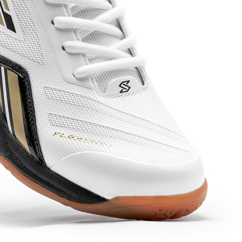 SOLM8 CS50 Lightweight Pickleball Court Shoe with Non Marking Rubber Sole Suitable for Indoor and Badminton Sport Black Gold - Image 5