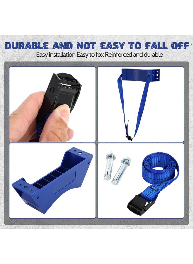 2PCS Propane Tank Holder Gas Cylinder Holder Cylinder Wall Mounted Bracket Nitrogen Tank Holder with Screws and Safety Chain Supported 41 Inch for 4"-12" Diameter Nitrogen Tank(Blue) - Image 4