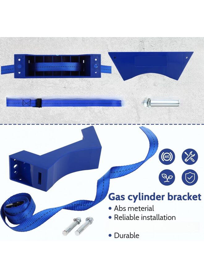 2PCS Propane Tank Holder Gas Cylinder Holder Cylinder Wall Mounted Bracket Nitrogen Tank Holder with Screws and Safety Chain Supported 41 Inch for 4"-12" Diameter Nitrogen Tank(Blue) - Image 3