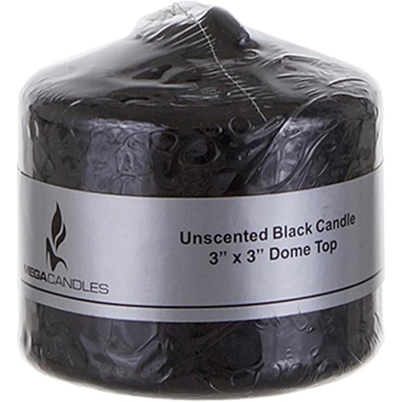 Mega Candles 1 pc Unscented Black Round Pillar Candle, Pressed Premium Wax Candles 3 Inch x 3 Inch, Home Décor, Wedding Receptions, Baby Showers, Birthdays, Celebrations, Party Favors & More - Image 2