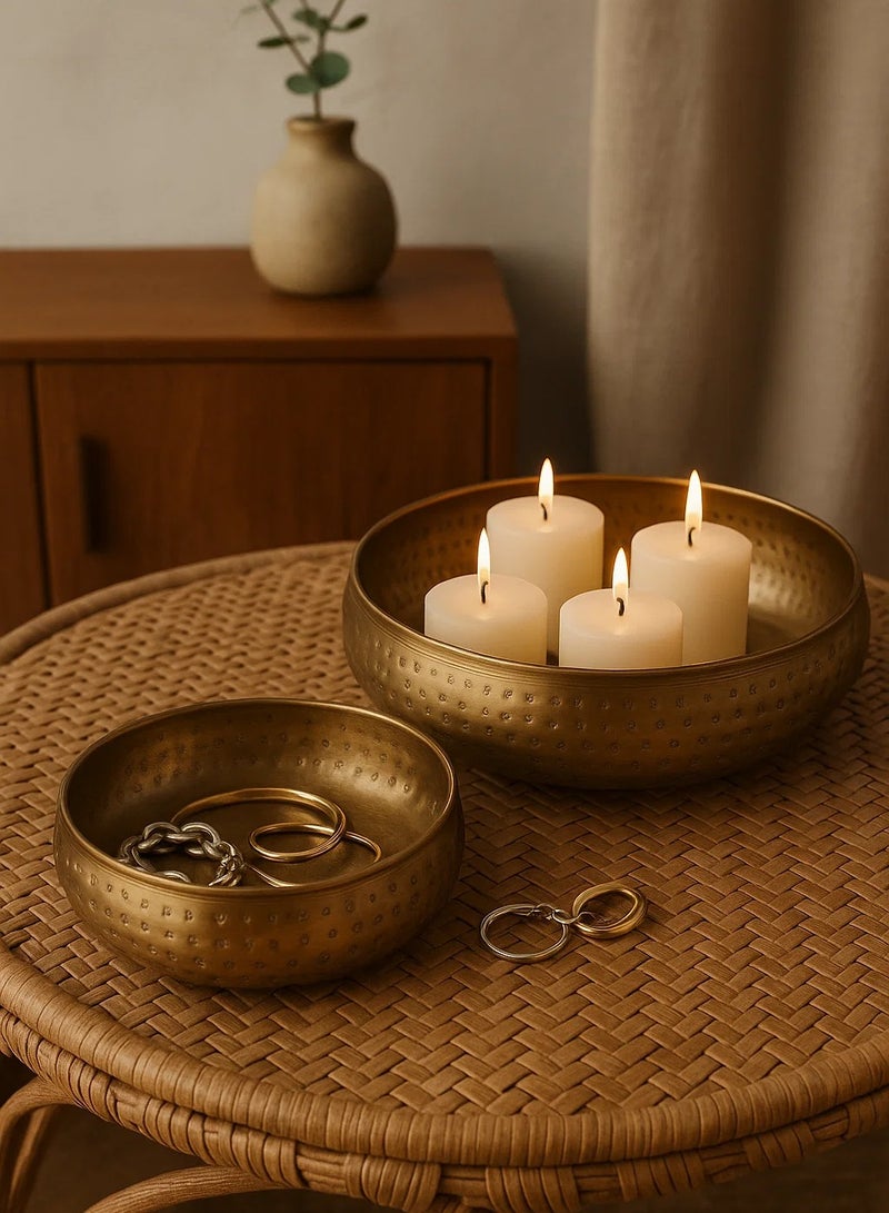LOFT OASIS, DECORE  PLATE,SET OF 2,D30.5XH6.5CMS,GOLD,METAL-182246 - Image 1