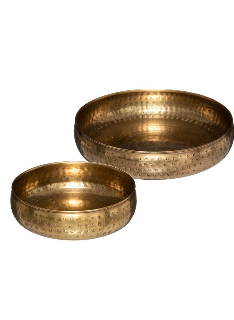 LOFT OASIS, DECORE  PLATE,SET OF 2,D30.5XH6.5CMS,GOLD,METAL-182246 - Image 2