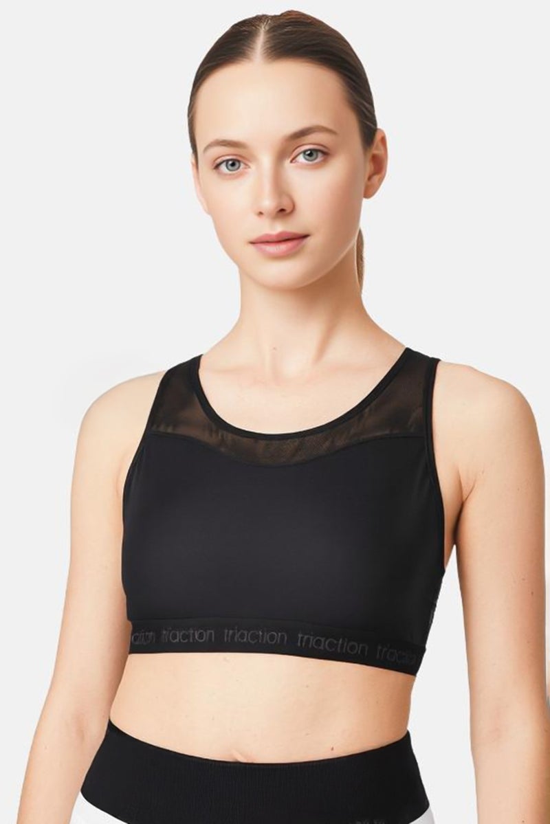 TRIUMPH سوتيان مبطن بطبعة جرافيك للنساء، أسود - Image 1