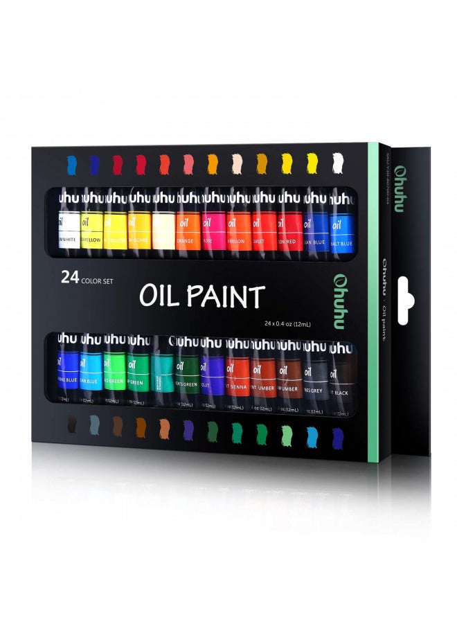 Ohuhu Oil Paint Set, 24 Oil-Based Colors, 12ml/0.42oz x 24 Tubes Non-Toxic Oil Painting Set Supplies for Canvas Painting Artist Kids Beginners Adults Classroom Great Art Supplies Gifts Ideal - pzsku/Z4C7C99EEADBBB57BA9E5Z/45/_/1732283644/ef42d9db-dcc2-4bd3-af9c-0b0ce1cfc711