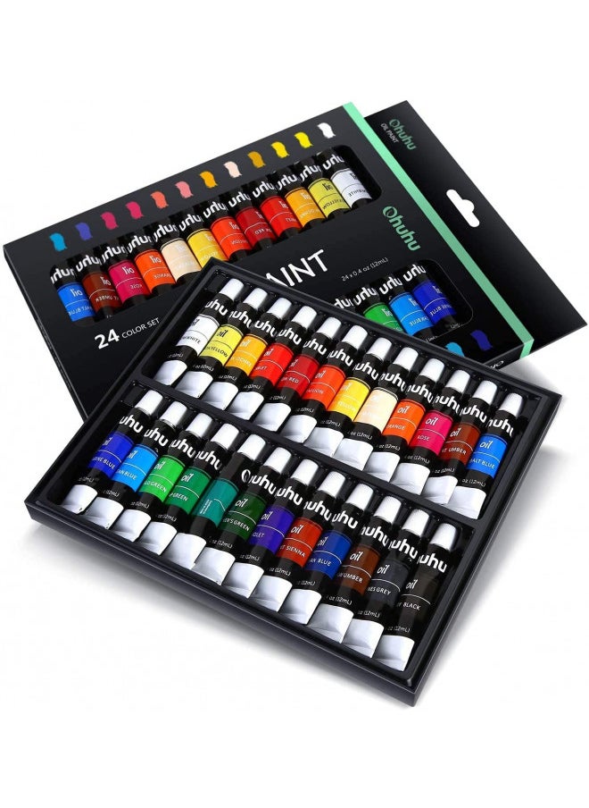 Ohuhu Oil Paint Set, 24 Oil-Based Colors, 12ml/0.42oz x 24 Tubes Non-Toxic Oil Painting Set Supplies for Canvas Painting Artist Kids Beginners Adults Classroom Great Art Supplies Gifts Ideal - pzsku/Z4C7C99EEADBBB57BA9E5Z/45/_/1732283653/cef4caf9-5a92-4ba6-96a6-2e8236671c8d