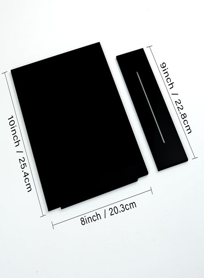 JINMURY 8x10 Inch Black Acrylic Sign with Stand | 5 Pack Blank Acrylic Table Signs and Base for DIY Wedding Table Numbers, Wedding Signage, Events& Parties (Black, 8x10 Inch) - Image 2
