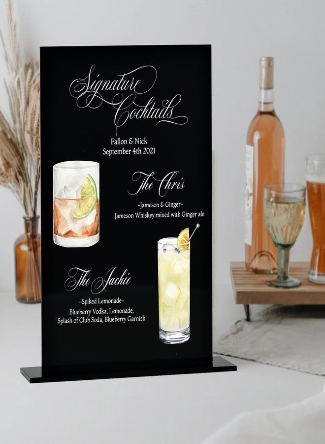 JINMURY 8x10 Inch Black Acrylic Sign with Stand | 5 Pack Blank Acrylic Table Signs and Base for DIY Wedding Table Numbers, Wedding Signage, Events& Parties (Black, 8x10 Inch) - Image 4
