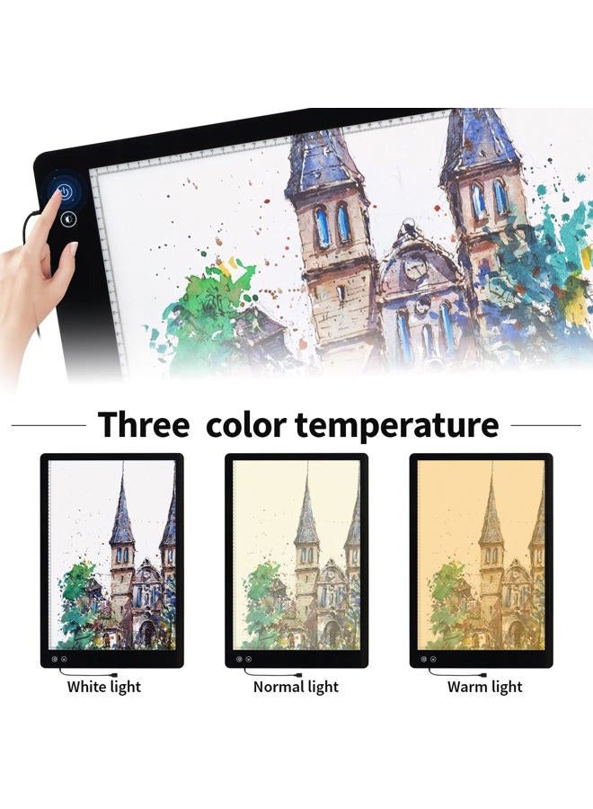 Zocelight Rechargeable A2 Light pad for Diamond Painting,A2 Light Board with 5200mAh Battery,6 Levels Dimming/3 Color temperatures 5500 Lux Super Bright Light Box for Drawing,Sketching,Animation - Image 5