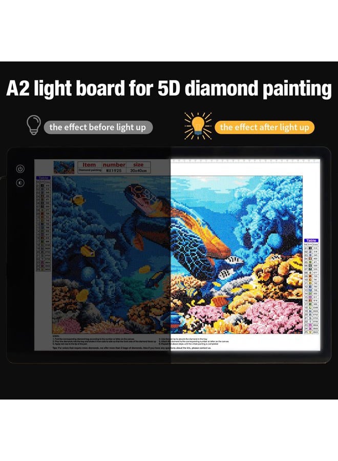 Zocelight Rechargeable A2 Light pad for Diamond Painting,A2 Light Board with 5200mAh Battery,6 Levels Dimming/3 Color temperatures 5500 Lux Super Bright Light Box for Drawing,Sketching,Animation - Image 4