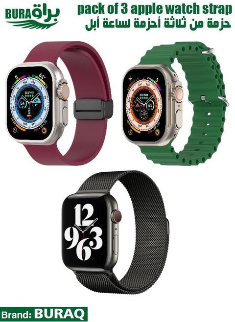 Apple Watch Band Strap For Apple Watch Ultra 2/Ultra 49mm, Series 10 46mm, 9/8/7 45mm, SE2/SE/6/5/4 44mm, 3/2/1 42mm