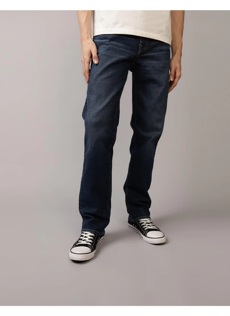 American Eagle Airflex+ Athletic Rinse Straight Jeans