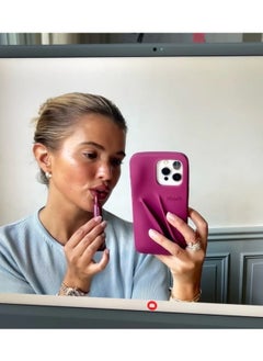 rhode Silicone lip holder for mobile phones, lip gloss phone case, phone case lip holder, iPhone back mount lip holder (with lip gloss, Raspberry Jelly）  - Image 3