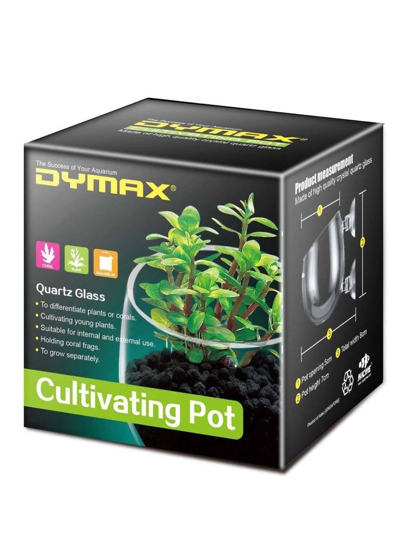 Dymax Crystal Cultivating Pot – Glass Container for Aquarium Plant