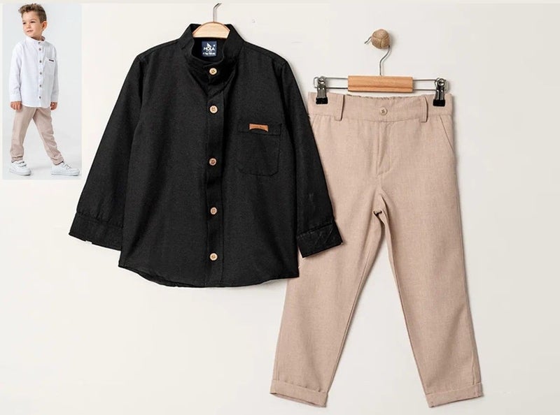 Ecocuk Shirt Fabric Trousers Boy's Suit Boy's Bottom Top 50277
