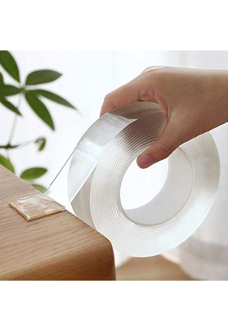 Generic Unique Double-Sided Adhesive REUSable Anti-Slip Nano Gel Tape Transparent Magic Adhesive Tape Washable Waterproof Double Sided Mounting Transparent Acrylic(2Mm Thickness, 3M/ 9. 84Ft)  - Image 1